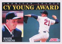 1992 Score #790 Roger Clemens Baseball Card