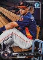 2017 Bowman Chrome #12 Alex Bregman Sitting on Bench Baseball Card