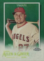 2020 Topps Allen & Ginter Chrome #85 Mike Trout Green Refractor Baseball Card