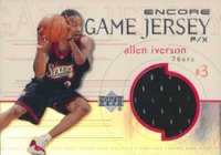 1999 Upper Deck Encore Game Jersey Autograph #AI-J Allen Iverson Game Jersey Basketball Card