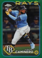 2024 Topps Chrome #213 Junior Caminero Green Refractor Baseball Card