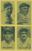 1929 Exhibits Four-on-one #9 Bengough/Coombs/Hoyt/Lazzeri Baseball Card