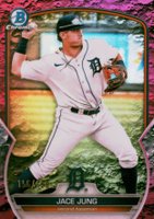 2023 Bowman Chrome Prospects #BCP53 Jace Jung Fuchsia Lunar Crater Refractor Baseball Card