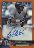 2018 Bowman Chrome Prospects Autographs #CPAEF Estevan Florial Orange Refractor Baseball Card