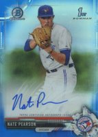 2017 Bowman Draft Chrome Draft Picks Autographs  #CDANPE Nate Pearson Blue Refractor Baseball Card
