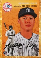 2023 Topps Chrome Platinum Anniversary #100 Anthony Volpe Platinum Toile Cream/Gold Refractor Baseball Card