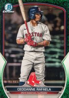 2023 Bowman Chrome Prospects #BCP29 Ceddanne Rafaela Grass Green Refractor Baseball Card