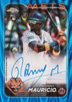 2024 Topps Chrome Rookie Autographs #RARM Ronny Mauricio Blue Raywave Refractor Baseball Card