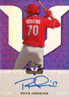 2017 Leaf Valiant Autographs  #BARH1 Rhys Hoskins Purple Baseball Card
