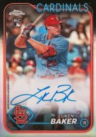 2024 Topps Chrome Rookie Autographs #RALB Luken Baker Refractor Baseball Card