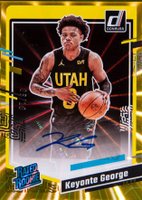 2023 Panini Donruss #286 Keyonte George Rated Rookie Signature-Holo Gold Laser Basketball Card