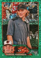 2023 Topps Chrome #2 Gunnar Henderson SP-Green Speckle Refractor Baseball Card