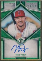 2019 Topps Transcendent Framed Transcendent Autographs #MT Mike Trout Emerald Baseball Card