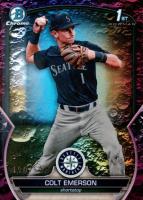 2023 Bowman Draft #BDC42 Colt Emerson Chrome-Fuchsia Lunar Baseball Card