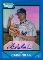 2007 Bowman Chrome Prospects #BC236 Joba Chamberlain Blue Refractor-Autograph Baseball Card
