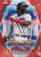 2023 Topps Stars of the MLB Chrome #SMLBC35 Michael Harris II Series 2-Red Refractor Baseball Card