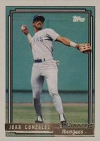 1992 Topps Gold #27 Juan Gonzalez Winner Baseball Card