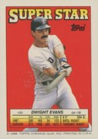1988 Topps Stickercard #50 Dwight Evans F.Youmans-82/B.Jackson-258 Baseball Card