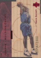 1998 Upper Deck Hardcourt Jordan Holding Court #J16 Kevin Garnett/Michael Jordan Red Basketball Card