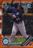 2019 Bowman Prospects Chrome #33 Julio Rodriguez Orange Refractor Baseball Card