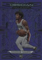 2022 Panini Obsidian #176 Shaedon Sharpe Electric Etch Purple Flood Basketball Card