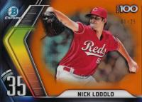2022 Bowman Chrome Scouts' Top 100 #BTP35 Nick Lodolo Orange Refractor Baseball Card
