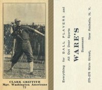 1916 Wares #72 Clark Griffith Baseball Card