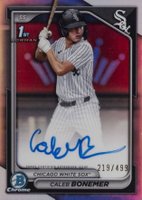 2024 Bowman Draft Chrome Prospect Autographs #CPACBO Caleb Bonemer Refractor Baseball Card