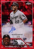2023 Topps Chrome Update Sapphire Edition Autograph #OCO Oscar Colas Red Baseball Card
