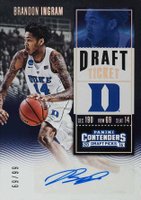 2016 Panini Contenders Draft Picks #102 Brandon Ingram White Jersey-Autograph Basketball Card