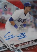 2017 Topps Chrome Rookie Autographs #RA-CB Cody Bellinger Red Refractor Baseball Card