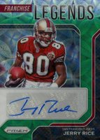 2021 Panini Prizm Franchise Legends Signatures #FLSJR Jerry Rice Green Scope Football Card