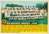 1956 Topps #95d Milwaukee Braves 1955 Date Baseball Card