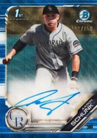 2019 Bowman Draft Chrome Draft Picks Autograph #CDAAS Aaron Schunk Blue Wave Refractor Baseball Card