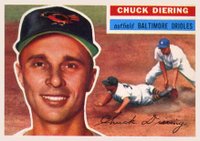 1956 Topps #19 Chuck Diering White Back Baseball Card