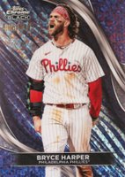 2024 Topps Chrome Black #67 Bryce Harper Purple Mini Diamond Baseball Card