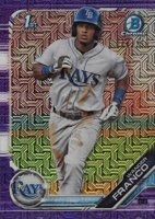 2019 Bowman Mega Box Chrome #100 Wander Franco Running-Purple Refractor Baseball Card