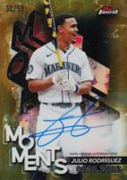 2024 Topps Finest Finest Moments Autographs #FMAJRO Julio Rodriguez Gold Refractor Baseball Card