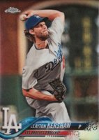 2018 Topps Chrome #121 Clayton Kershaw Pitching-Refractor Baseball Card