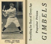 1916 Gimbels #6 Jimmy Archer Baseball Card