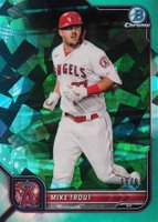 2022 Bowman Chrome Sapphire Edition #13 Mike Trout Aqua Baseball Card