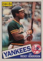 1985 O-Pee-Chee #115 Rickey Henderson Baseball Card