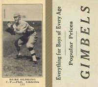 1916 Gimbels #132 Rube Oldring Baseball Card