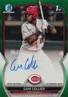 2023 Bowman Chrome Prospect Autographs #CPACC Cam Collier Green Refractor Baseball Card