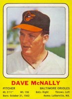 1969 Transogram # Dave McNally Hand Cut Baseball Card