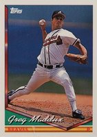 1994 Topps #499 Greg Maddux Baseball Card