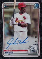 2020 Bowman Draft Chrome Draft Picks Autographs #CDAJW Jordan Walker Black Refractor Baseball Card