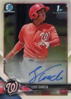 2018 Bowman Chrome Prospects Autographs #BCPALGA Luis Garcia Baseball Card