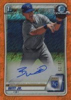 2020 Bowman Chrome Prospect Autographs #CPABWJ Bobby Witt Jr. Orange Shimmer Baseball Card