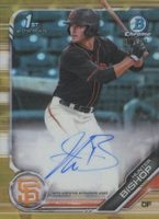 2019 Bowman Draft Chrome Draft Picks Autograph #CDAHB Hunter Bishop Gold Refractor Baseball Card